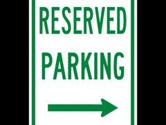 Reserved Parking Right Arrow Sign